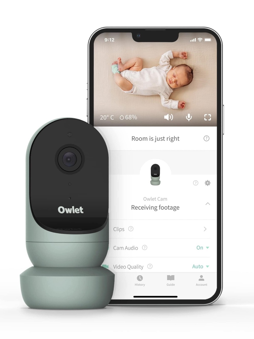 Owlet Smart Baby Monitor Camera in Sage Green